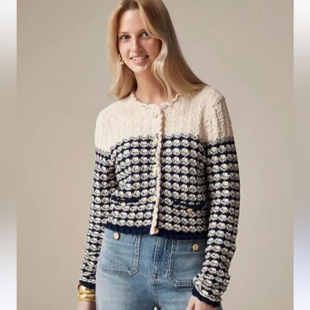 J. Crew Textured Crochet Lady Jacket